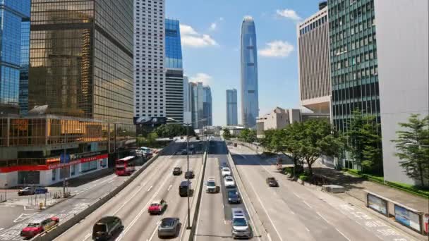 Upływ czasu w centrum Hongkongu i ruchu miejskiego - Materiał filmowy, wideo
