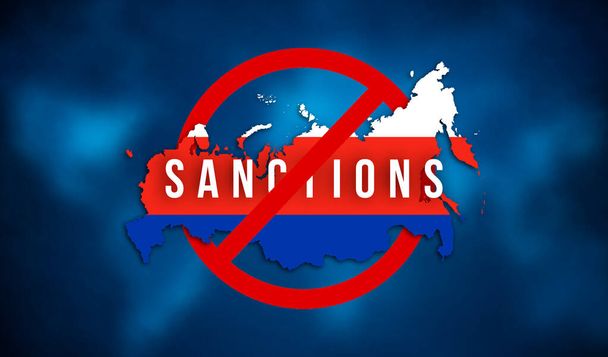 Az orosz szankciók koncepciójának háttere. Az egész világ Oroszország ellen. Háborús konfliktus Ukrajnában kép - Fotó, kép