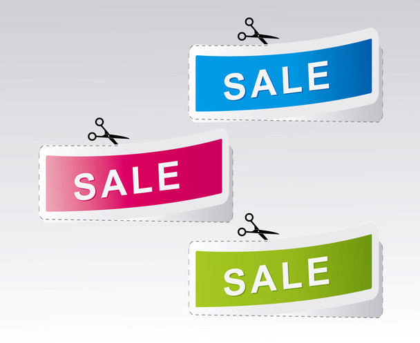 Set of labels for the new, sold out and discount item - Vector, afbeelding
