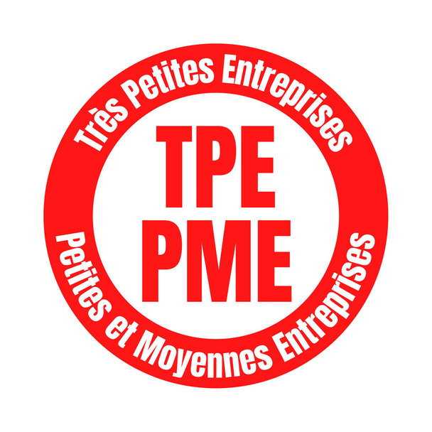 Symbol TPE PME sehr kleine Unternehmen kleine und mittlere Unternehmen Symbol Symbol Symbol genannt tres petites entreprises petites et moyennes entreprises in französischer Sprache - Foto, Bild