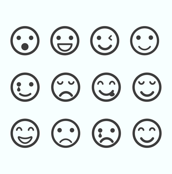 Flat emojis vector set collection - Вектор,изображение