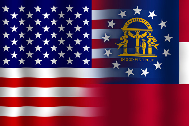 Macha Usa i Flaga stanu Georgia - Zdjęcie, obraz