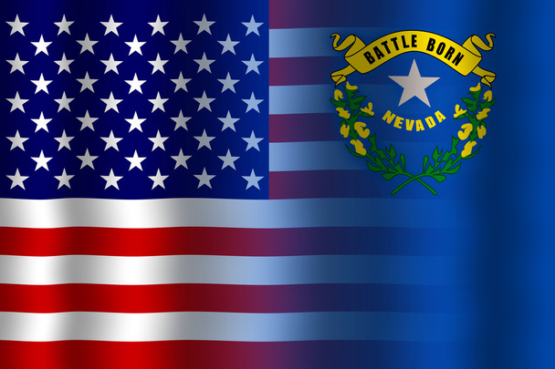 Macha Usa i Flaga stanu Nevada - Zdjęcie, obraz