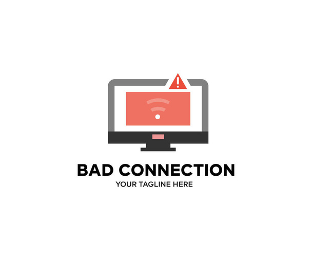 Wireless Technology Concept logo design. Bad connection, service, bad signal, zone vector design and illustration. - Vector, Image