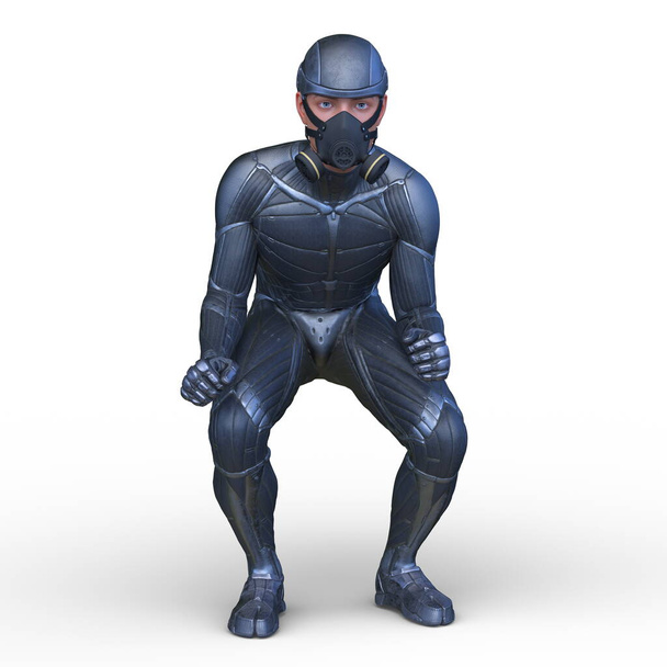 3D rendering of a cyber man - 写真・画像