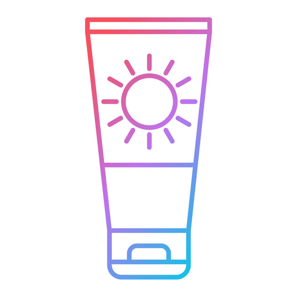 sunscreen cream icon on white background, vector illustration - Vector, Image
