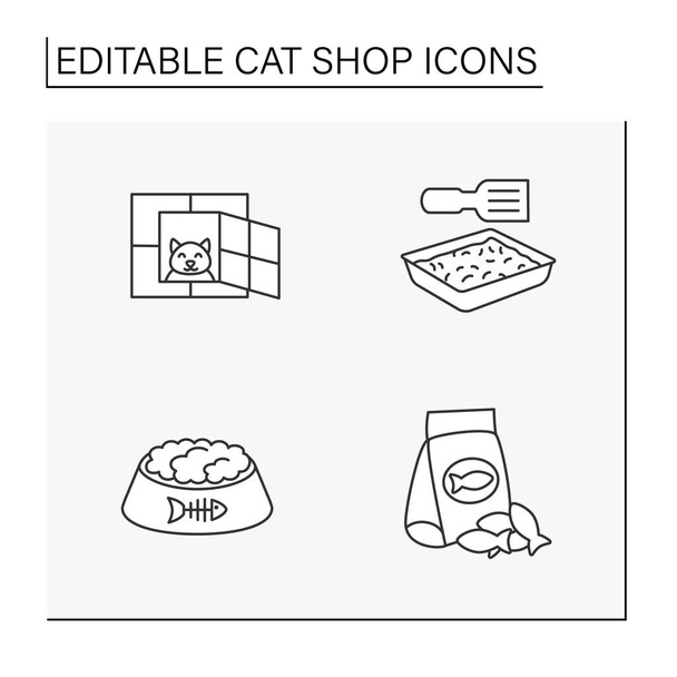Sada ikon obchodu Cat - Vektor, obrázek