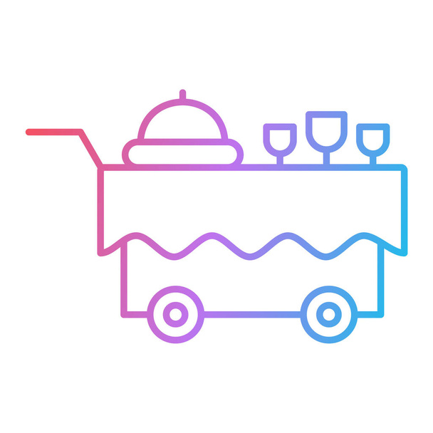 icona della linea di servizio di consegna. ristorante di cibo e trasporto tema. design isolato. illustrazione vettoriale - Vettoriali, immagini