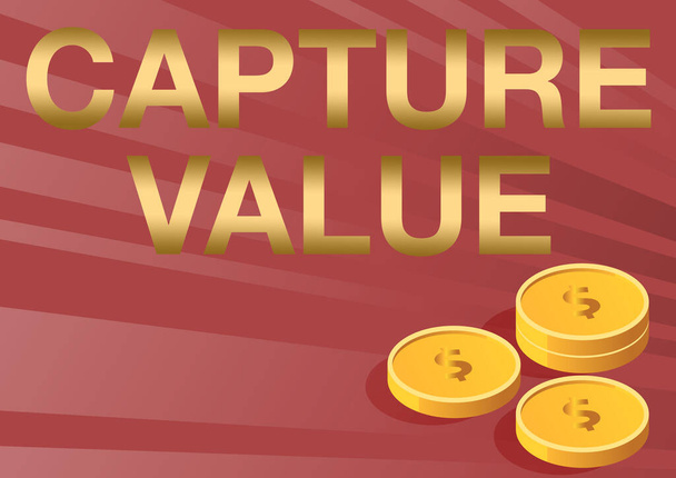 A Capture Value megjelenítése. Koncepcionális fotó Ügyfélkapcsolat Kielégítő igények Márka Erő Visszatartás Érmék szimbolizálják a jövőbeni pénzügyi tervek sikeresen kiszámítása jelzálog. - Fotó, kép