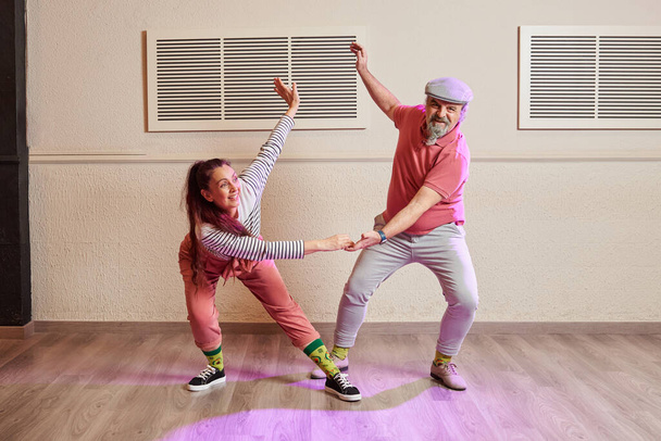 Lindy Hop teachers giving classes in a dance studio - Photo, Image