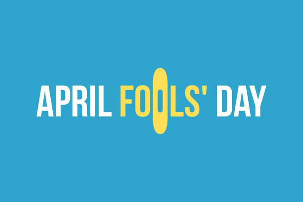 April Fools Day on blue vector background. 01 April.Funny Fools Day celebration.  - Vector, Image