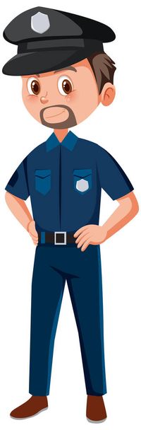 Politieagent in blauwe uniform afbeelding - Vector, afbeelding