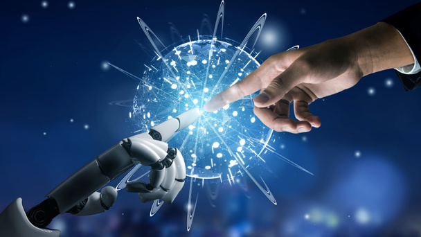 Futuristic robot artificial intelligence revolutionary AI technology concept - Photo, Image