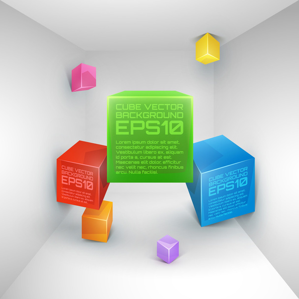 Cube colorful background. - Вектор,изображение