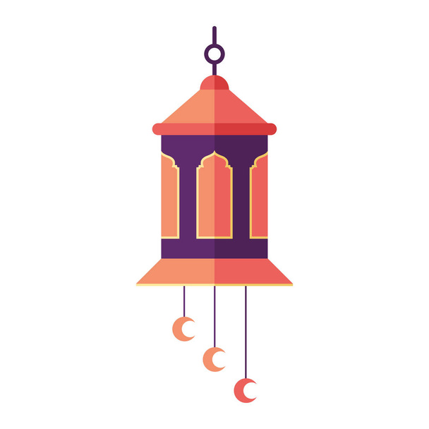 Orangefarbene arabische Lampe hängt - Vektor, Bild