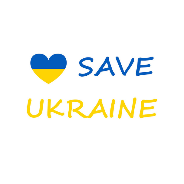 Stop War in Ukraine concept vector illustration. Ukrainian flag and map illustration. Save Ukraine from Russia. - Vector, Image