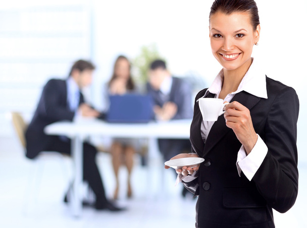 Business woman with cup of coffee - Foto, imagen