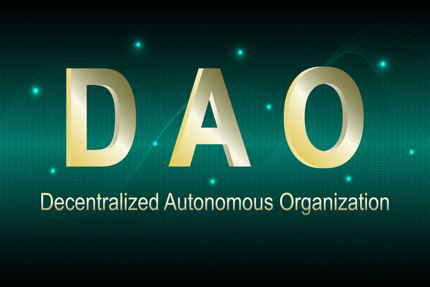 DAO, Decentralized Autonomous Organization. DAO abstract digital illustration concept for banner, website, landing page, ads, flyer template. - Vector, Image