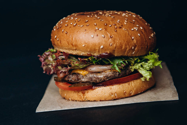 burger meat cheese fast food - Foto, Imagem