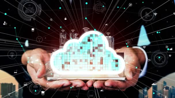 Cloud computing conceptuel et technologie de stockage de données pour l'innovation future - Séquence, vidéo