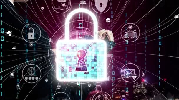 Technologia szyfrowania bezpieczeństwa cybernetycznego w celu ochrony koncepcji prywatności danych - Materiał filmowy, wideo