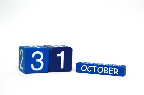 cubes bleus avec la date 31 oct.
 - Photo, image