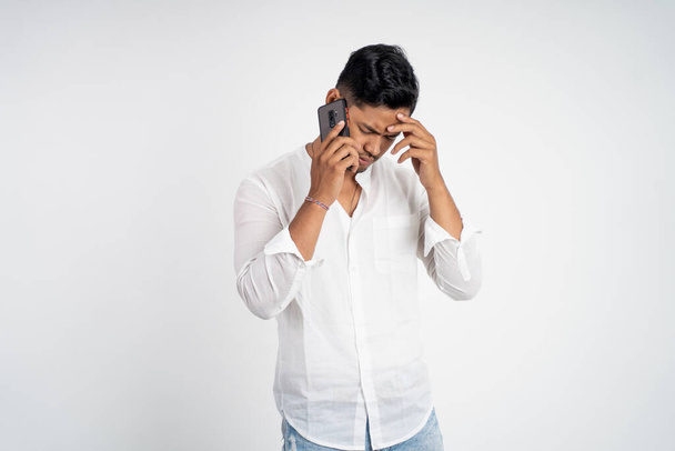 sad young man making a call with copyspace - Fotó, kép