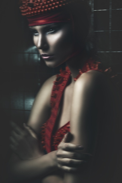 Sexy woman in red accessory - Fotografie, Obrázek