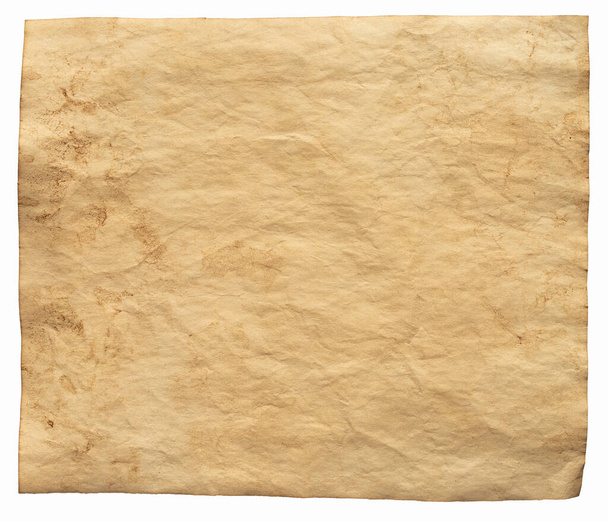 fond avec texture de vieux papier grunge brun isolé sur fond blanc - Photo, image