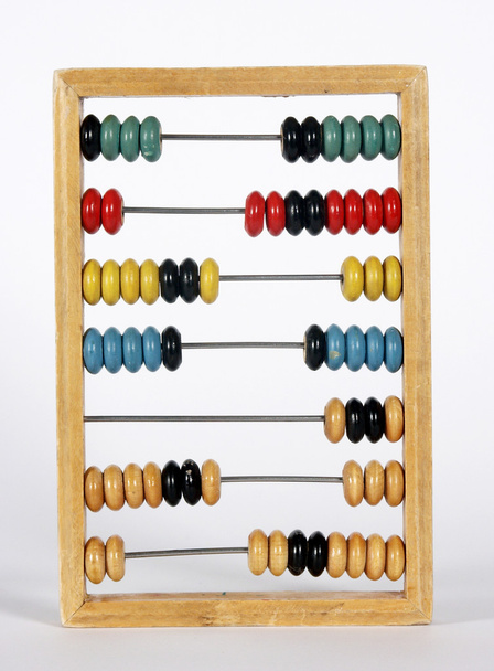 Retro rekenmachine: oude houten counting frame - Foto, afbeelding