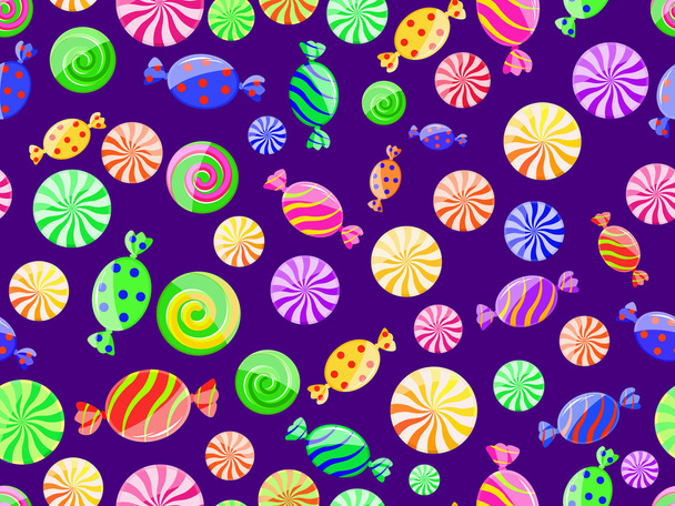 Colorful striped candy seamless pattern - Vector, afbeelding