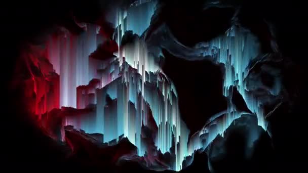 Dynamische Animation in holographischer Farbe mit Pixelsortierungseffekt - Filmmaterial, Video