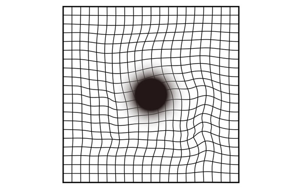 Диаграмма Амслера, возрастная макулярная дегенерация видимости (дефекты поля зрения, центральное затемнение) - Вектор,изображение