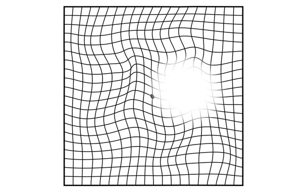 Gráfico de Amsler, visibilidade de degeneração macular relacionada à idade (defeitos no campo visual) - Vetor, Imagem
