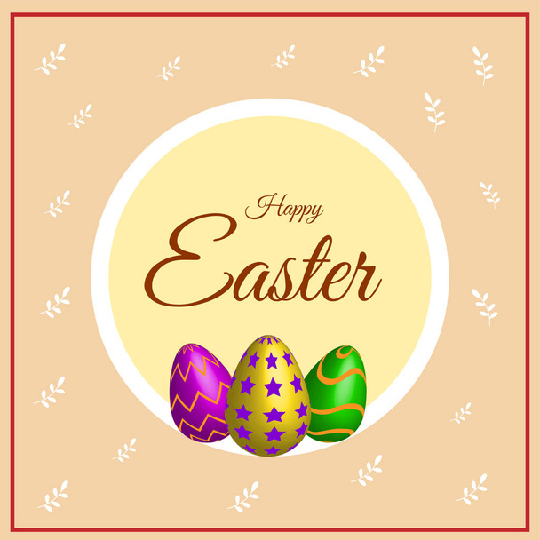 Creative Happy Easter with Easter eggs banner design template.  - ベクター画像