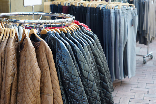 quilted jackets and jeans for sale - Photo, Image