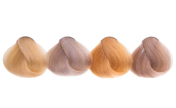 boucles de cheveux teints isolés sur fond blanc - Photo, image