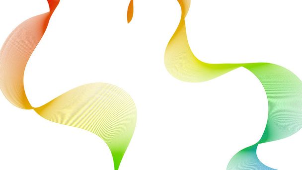 Abstraktní pozadí s barevnými liniemi gradientu vln na bílém pozadí. Moderní technologické zázemí, design vln. Vektorová ilustrace - Vektor, obrázek