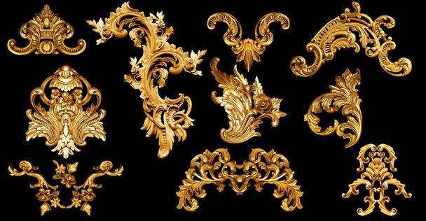 kultainen barokki ja koriste-elementtejä - Valokuva, kuva