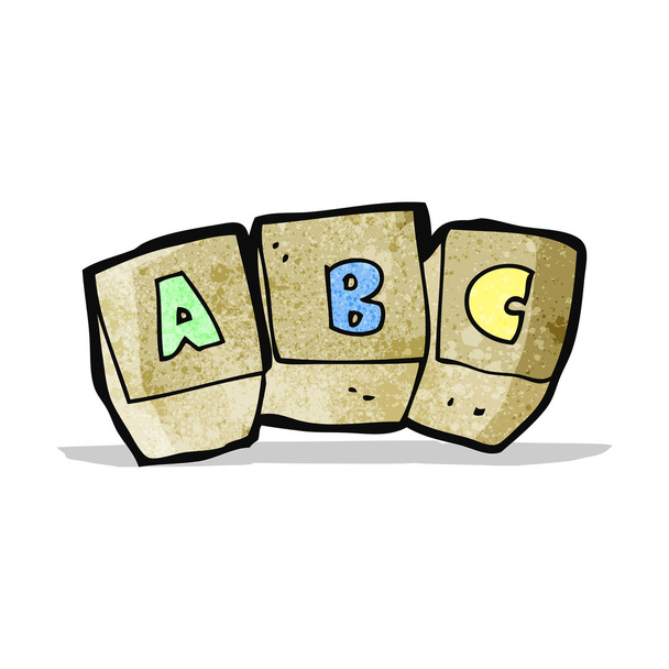 cartoon letter blocks - Vector, Image