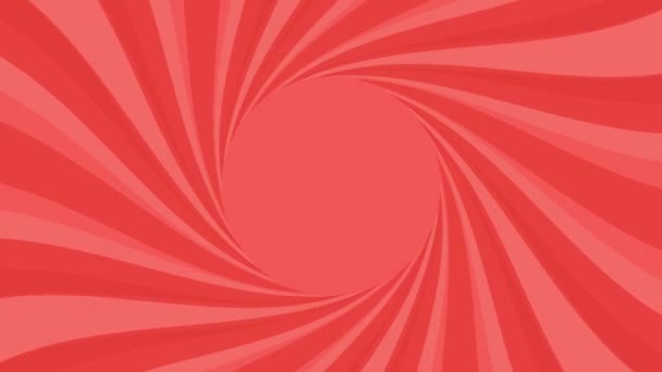 Animación de bucle con líneas de concentración rojas onduladas y giratorias y fondo de efecto - Imágenes, Vídeo