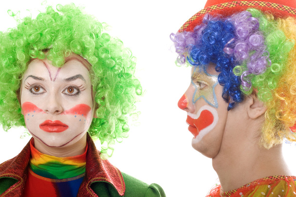 Paar ernsthafter Clowns - Foto, Bild