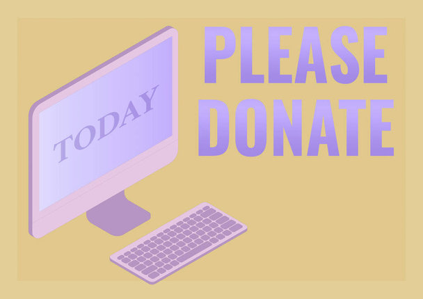 手書きのサインをお願いします。ビジネスアイデアの提供同僚間のオンライン接続を象徴するキーボードを使用して慈善モニターへの寄付を支援. - 写真・画像