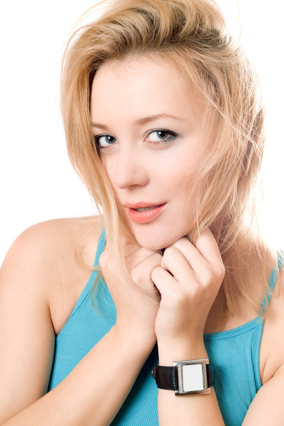 Крупный план привлекательной молодой блондинки
 - Фото, изображение