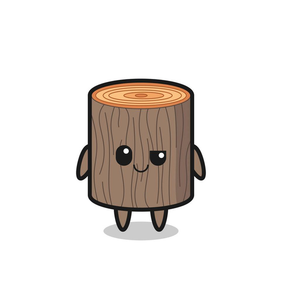 dessin animé tronc d'arbre avec une expression arrogante, design mignon - Vecteur, image