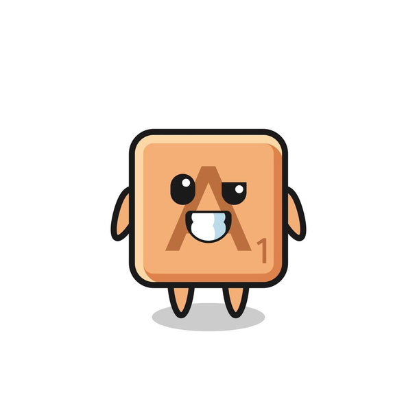 linda mascota scrabble con una cara optimista, lindo diseño - Vector, Imagen