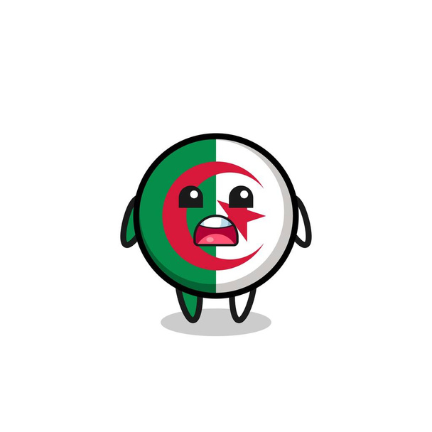 ilustração bandeira algeria com expressão de desculpas, dizendo que eu sinto muito, design bonito - Vetor, Imagem