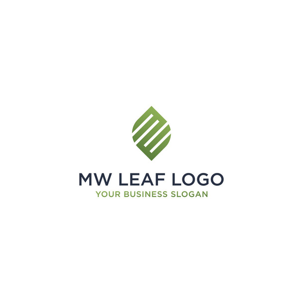 'MW' OR 'ME' INITIAL LEAF LOGO DESIGN - ベクター画像
