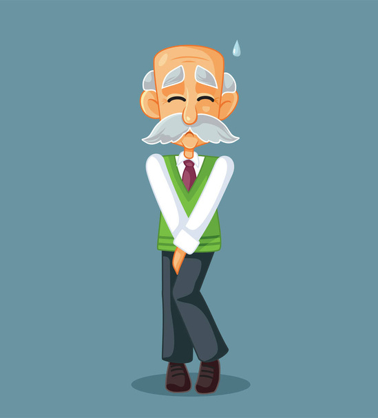 Senior Man Having a Frequent Urination Problem Vector Illustration - Vector, imagen