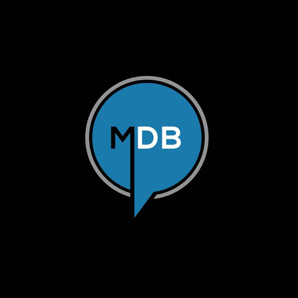 MDB letter logo design on BLACK background. MDB creative initials letter logo concept. MDB letter design.MDB letter logo design on BLACK background. MDB creative initials letter logo concept. MDB letter design.MDB letter logo design on BLACK backgrou - Vector, Image